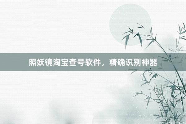 照妖镜淘宝查号软件，精确识别神器